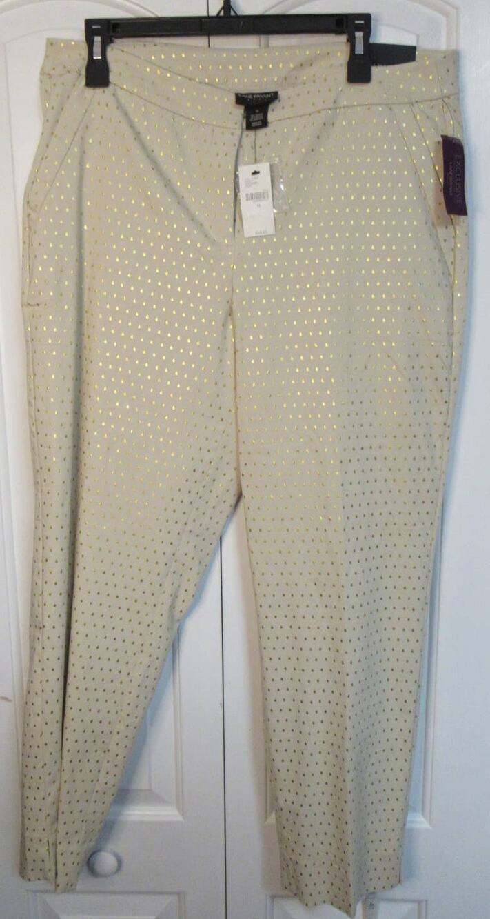Lane Bryant Madison Gold Polka-dotted pant